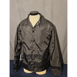 Quiksilver Large Black Windbreaker Jacket Full Zip With Pockets Size Men's Large